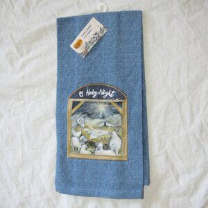 NWT Cracker Barrel O Holy Night Baby Jesus Manger Christmas Tea Towel